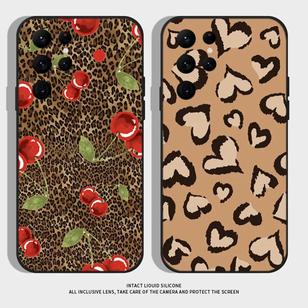 

Fashion Tiger Leopard Print Phone Case For Samsung S24,S22 Ultra,S20,S30 plus,S22 plus,S23,S30 ultra 5G Silicone Cover
