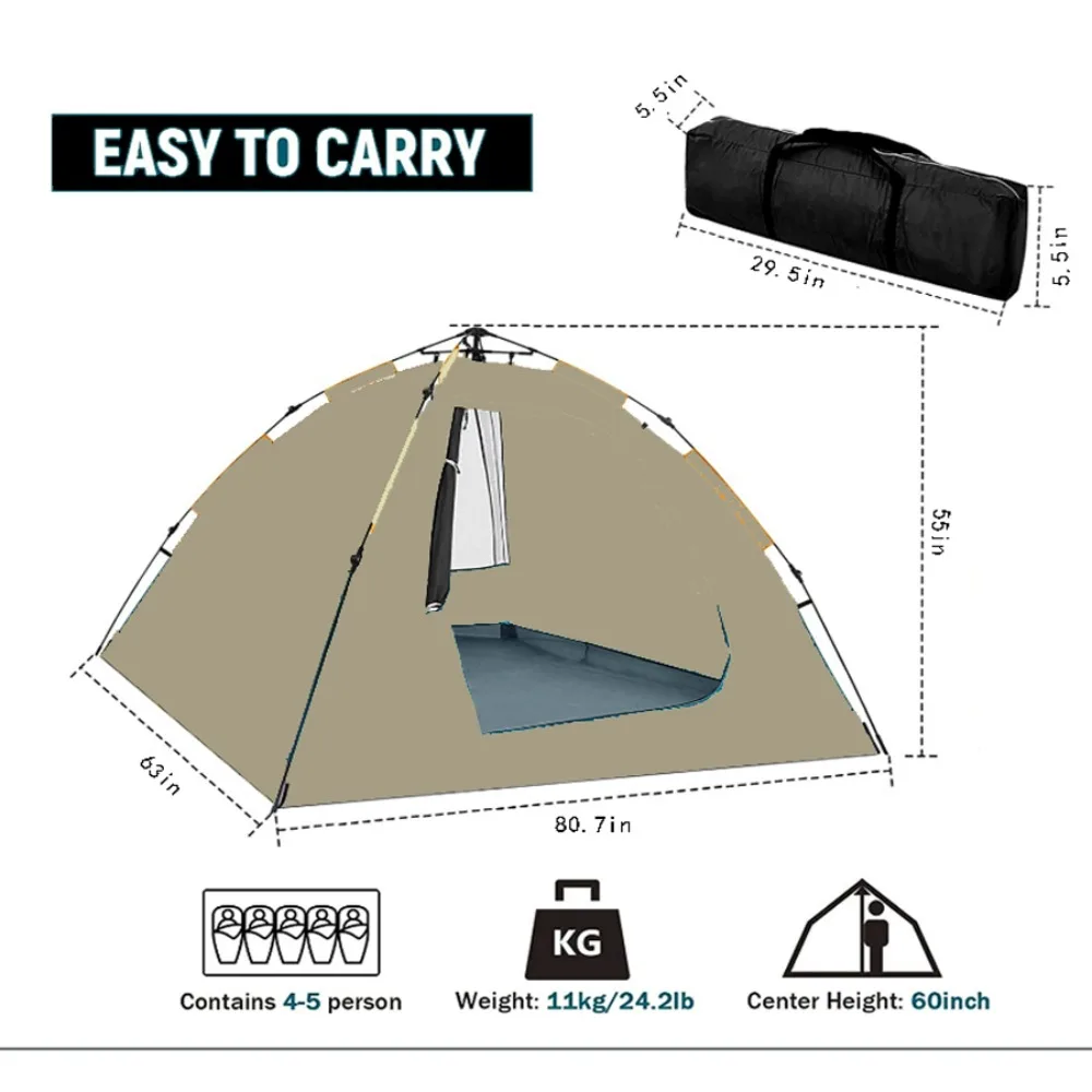 Tents quick-opening automatic tent waterproof and UV resistant tent suitable for 2~3 people camping picnic outdoor travel tent