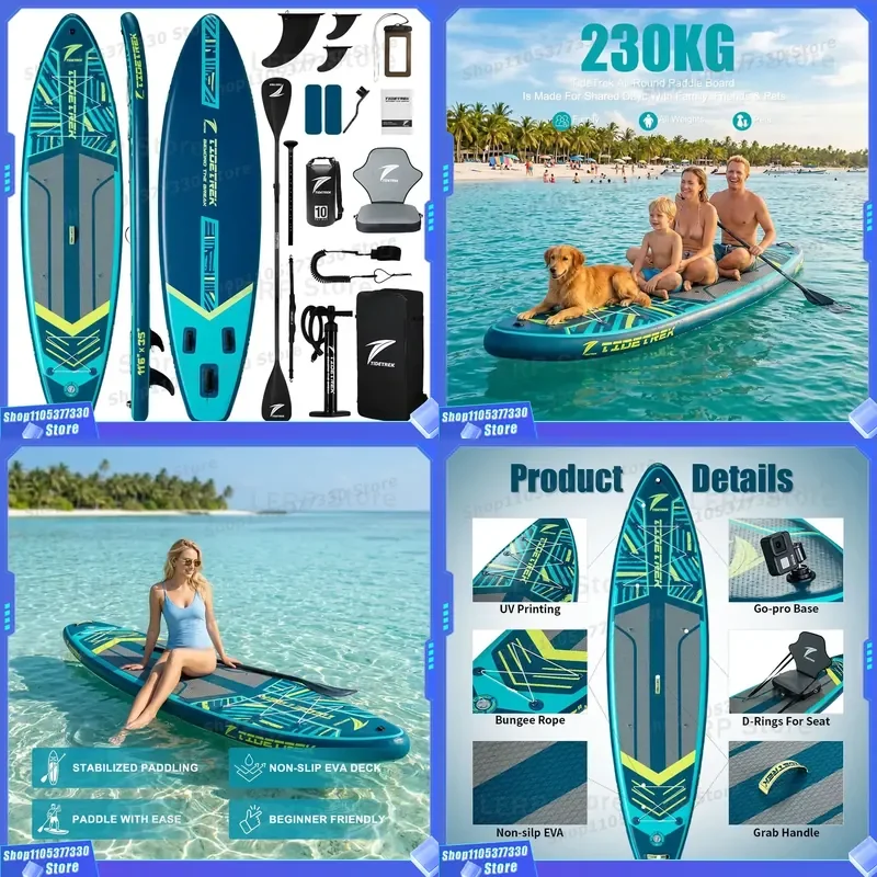 TIDETREK 89cm Ultra Wide CE Certified Inflatable sup Board Racing Inflatable Surfboard ISUP Stand up Paddleboard Padle Board