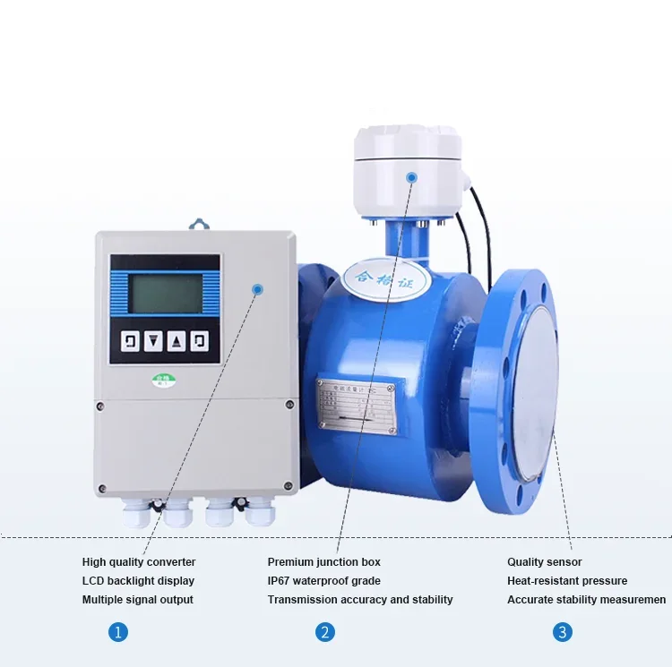 KHDN10-300mm Digital Industrial Intelligent Ultrasonic Flow Meter 4-20mA Output Liquid Medium Sewage Water Measurement Plastic