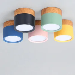 LED Downlight Dimmable 5W 7W 9W12W15W Nordic wood modern Led surface mounted ceiling light spotlight, interior decoration light