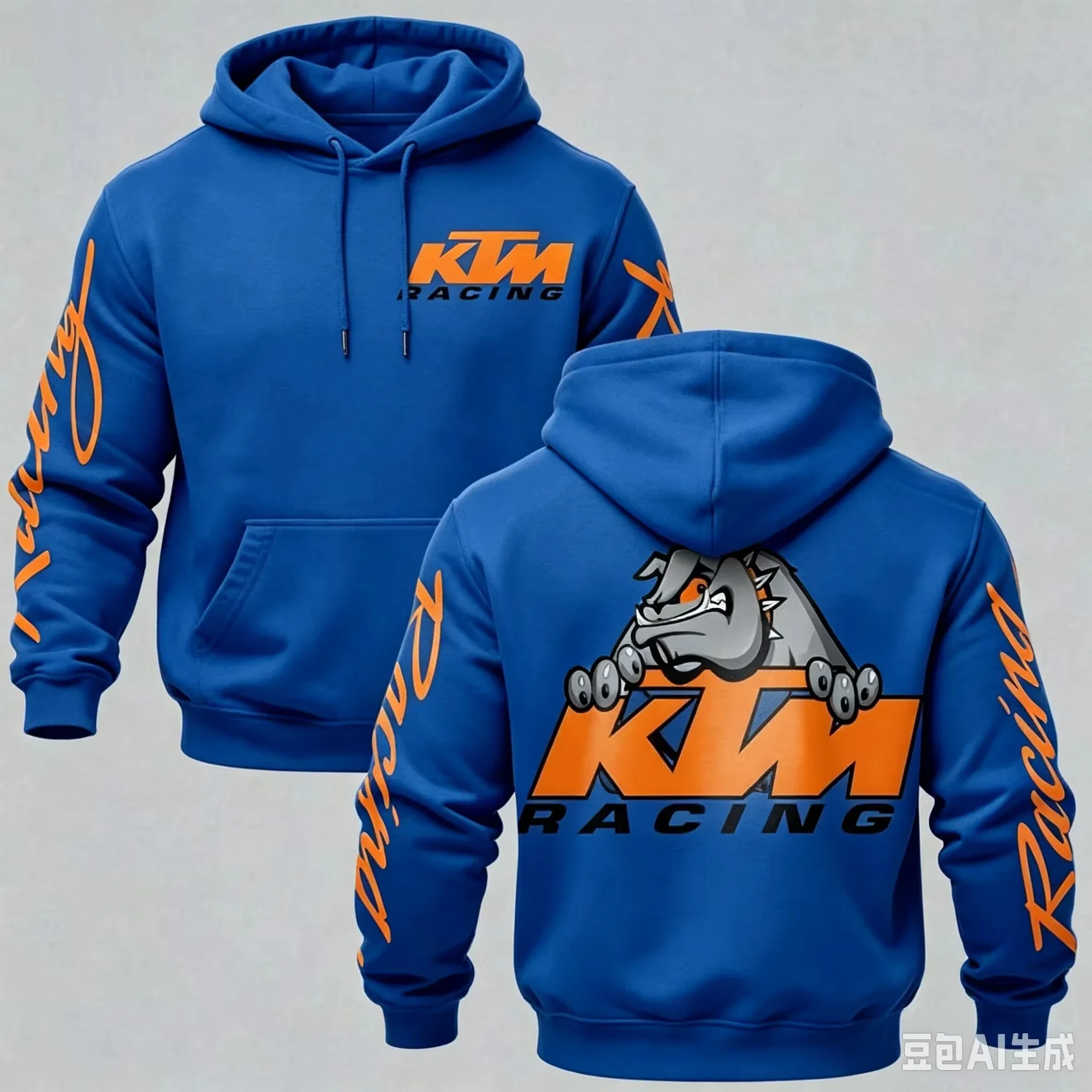 Men's Autumn/Winter Sports Hoodie KTM Racing Motorcycle Pattern Loose Fit Pullover Sweatshirt Streetwear gallery 5