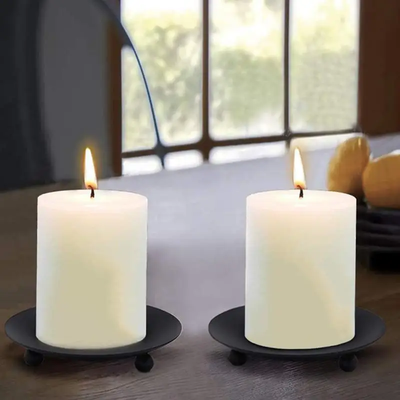 1 pièce Support de bougie en fer décoratif, Socle pour bougies en cire, Spa, Mariage, Anniversaires, Fêtes