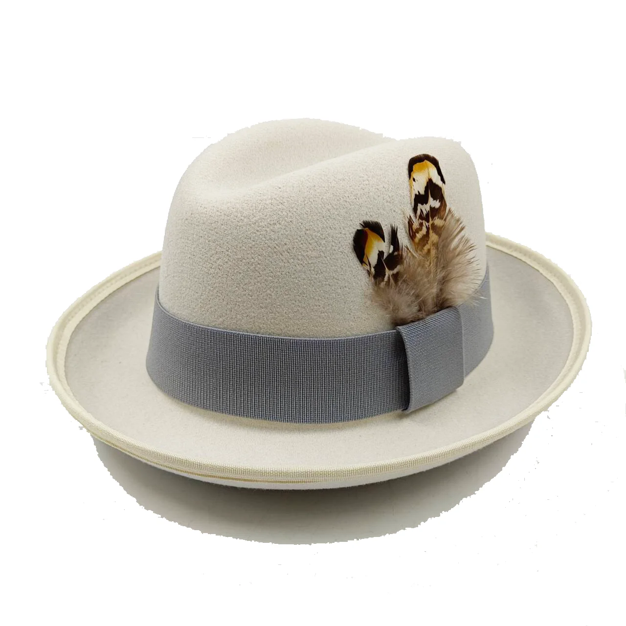 sombrero Fedora men and women felt hat feather decorated jazz hat gentleman stage performance hat