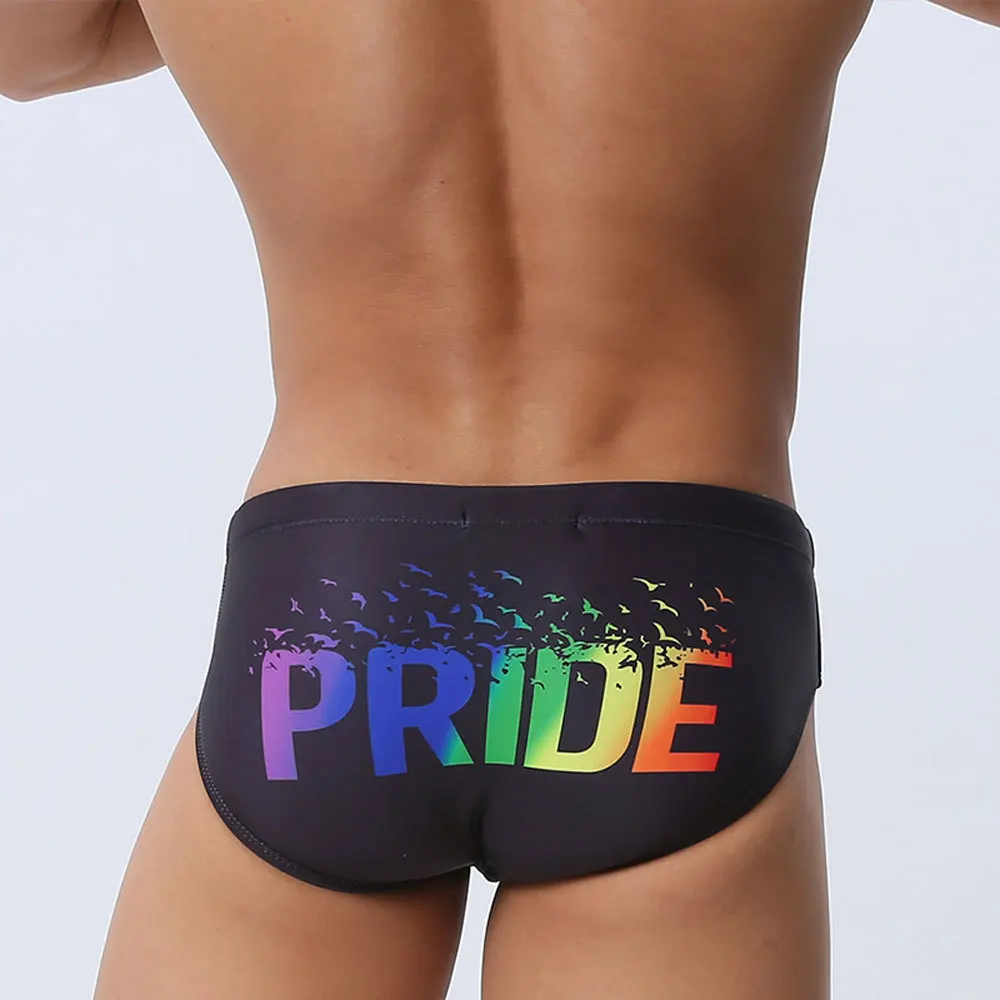 UXH Trendy Summer Men's Swimming Trunks Letter Printed Quick Drying Comfortable Swimwear Boxer Beach Shorts Bathing Suit Briefs