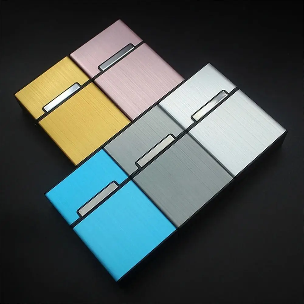 Aluminum Alloy Business Card Box Magnetic Button Elegant Design Name Card Holder Hard Case Card Organizer ID Card Case Men Gift