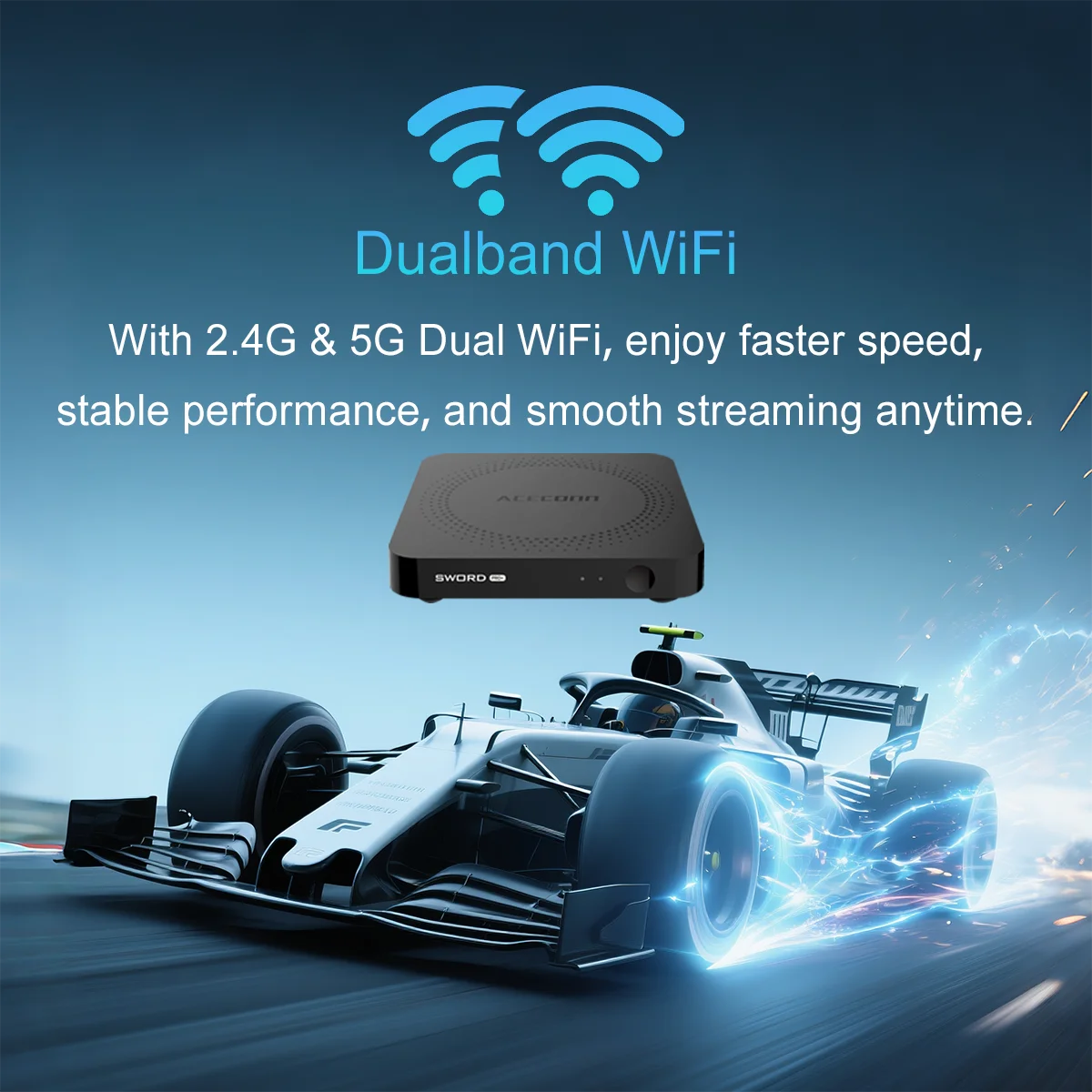 ACECONN Sword Pro+ streaming Android iptv boxes 4K TVONAIR3 2GB 16GB Dual WiFi BT Support Voice remote Backlight Find RCU TV Box