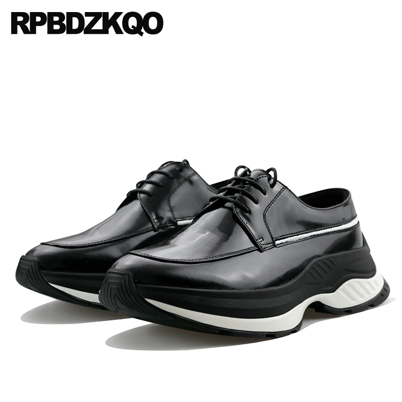 Men Oxfords Shoes Handmade Genuine Leather Casual Spring Patent Plus Size Comfort Trainers Platform Sneakers Walking 11 Creepers