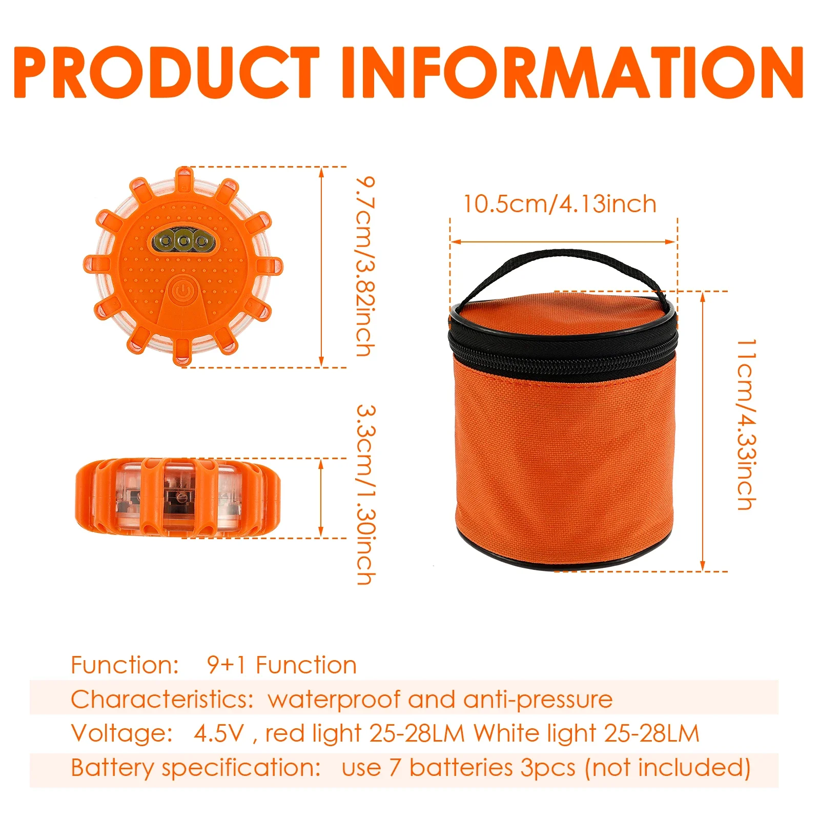 3 قطعة LED مشاعل الطريق وامض ضوء تحذير الطوارئ USB قابلة للشحن مساعدة فلاش الطريق قرص السلامة قاعدة وامض مغناطيسي