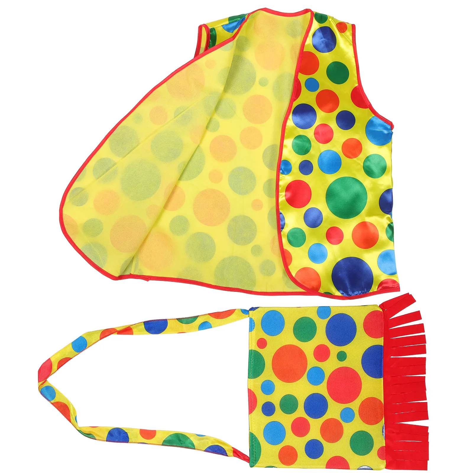 

1 set Clown Bag for Adult Halloween Party Supplies Carnival Vest Bag Set Easy Adult Costume Care Comfortable Wear