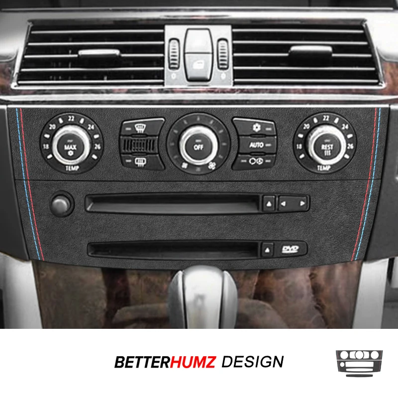 For BMW E60 Serie 5 2004-2009 Made of Alcantara/Carbon Fiber Leather Center Console CD Panel Trim Sticker Car Interior Accessory