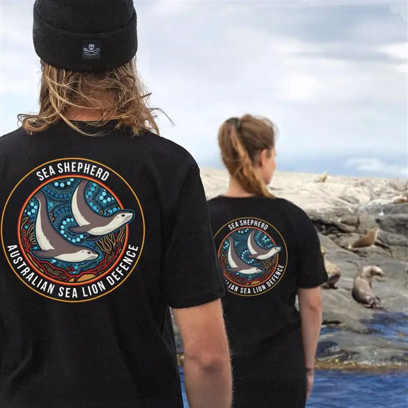 Australian Sea Lion Conservation Activity Print Men's and Women's Cotton T-Shirt