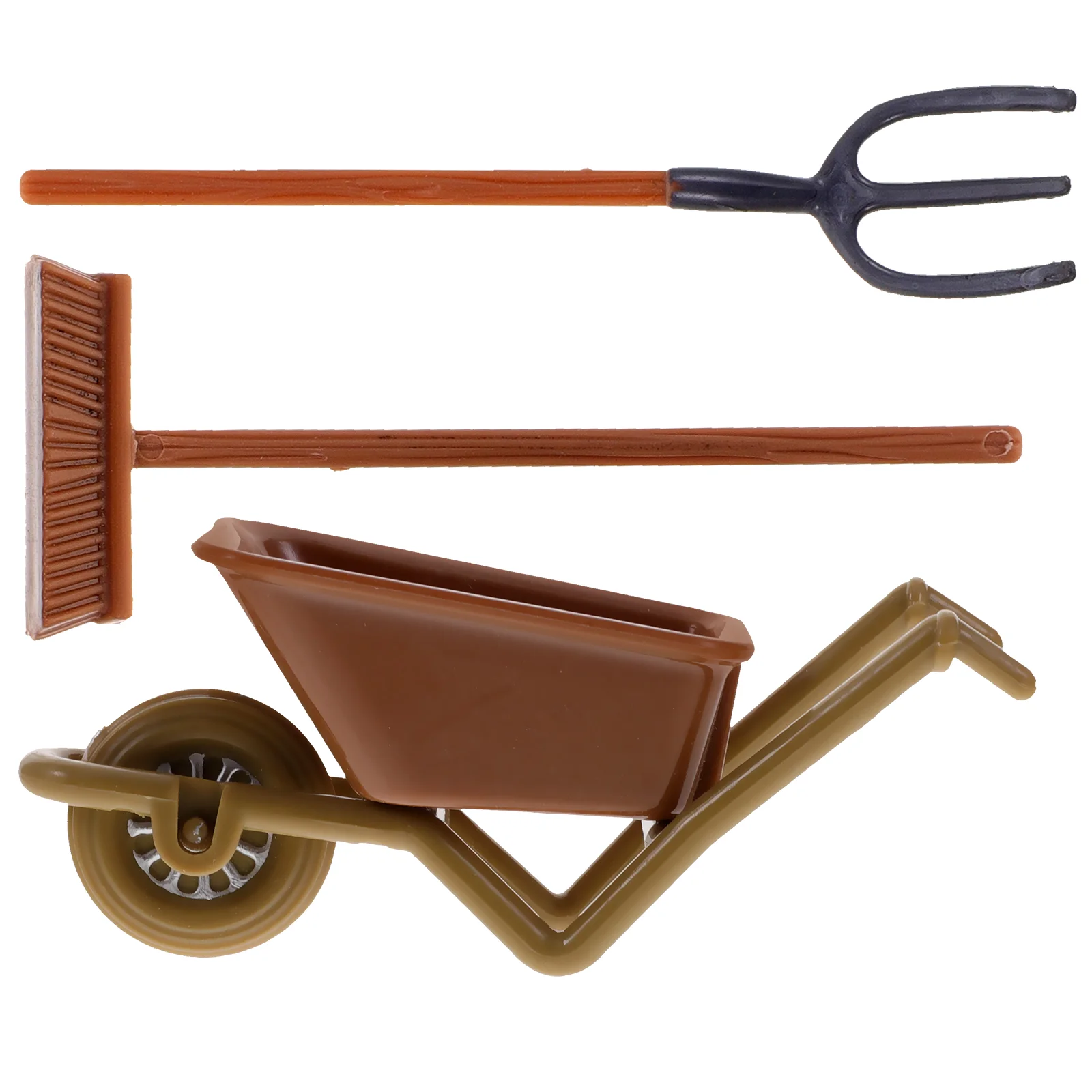 2 Sets Mini Cart Little House Tiny Farming Tool Accessory Miniature Accessories Tools Child