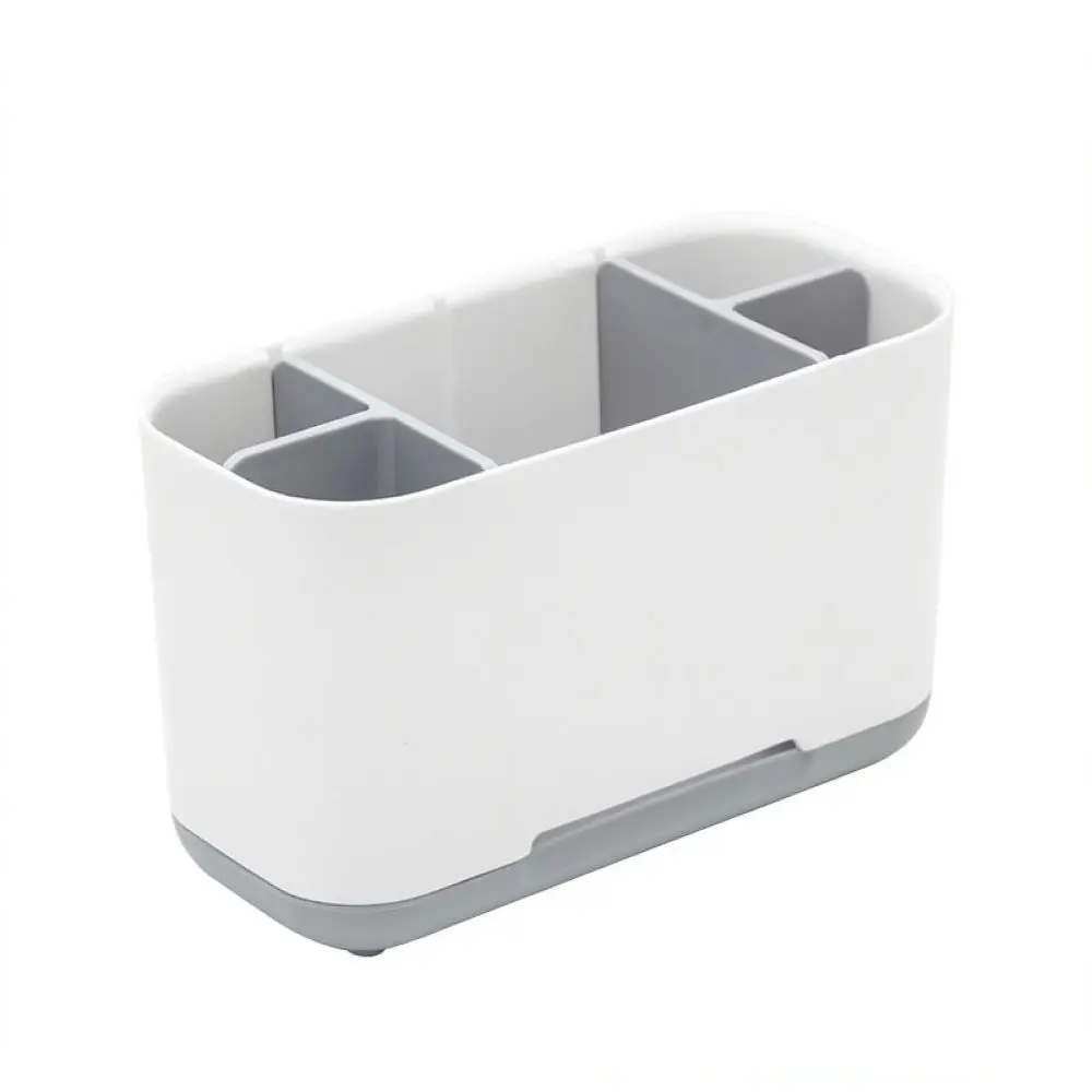 Bathroom Countertop Cosmetic Holder For Toothbrush Toothpaste Storage Rack Plastic Desktop Shelf Organizer Box