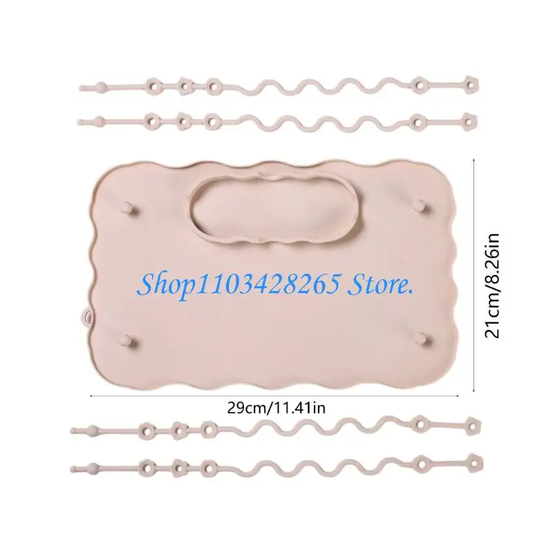 لوحة تغذية الطفل قابلة لإعادة الاستخدام للأطفال المفارش سيليكون الصف الغذاء مع حزام مفرش المائدة للأطفال الصغار حديثي الولادة #6