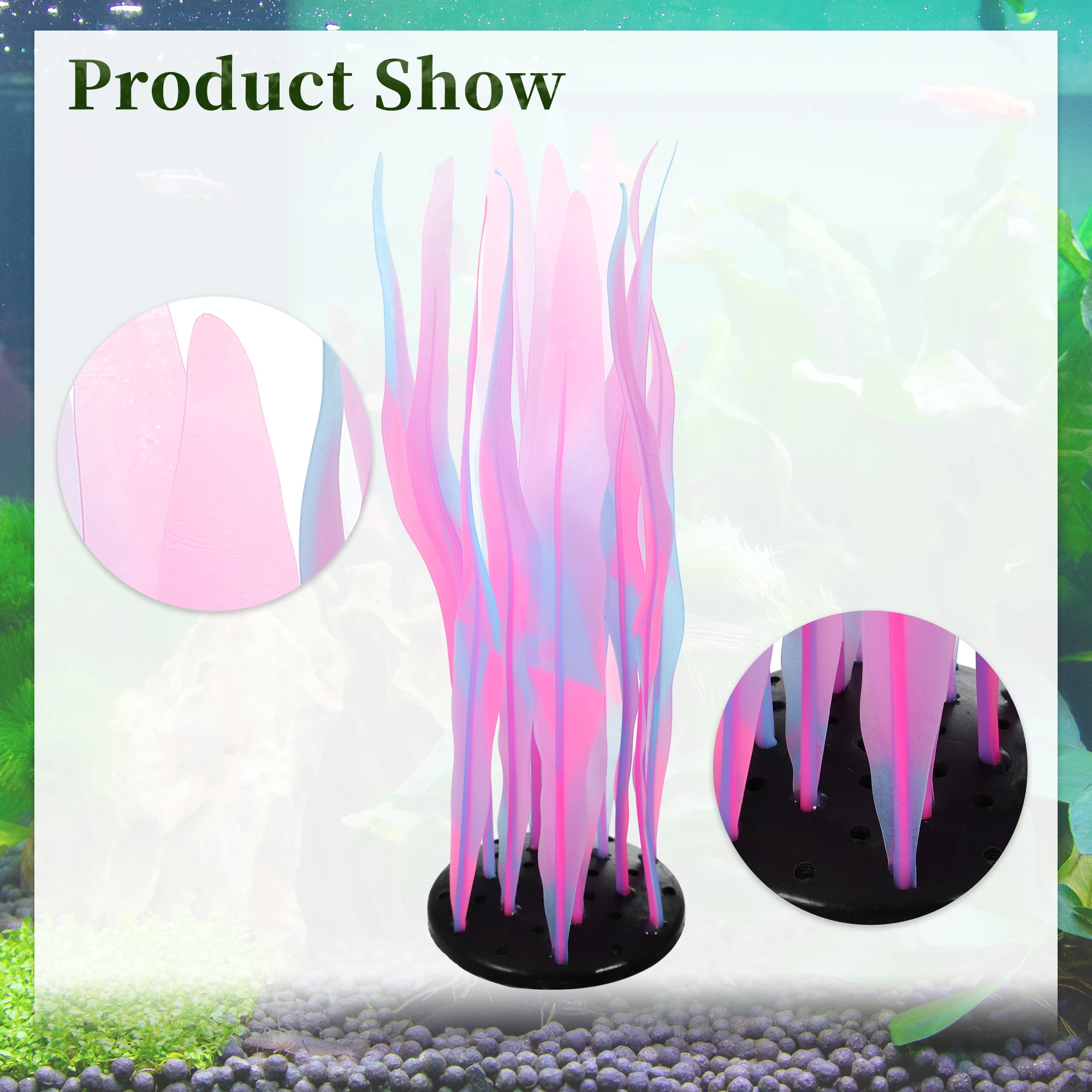 UXCELL Aquarium Artificial Decorative Plant Silicone Glowing Decor for Fish Tank Ornamen Flower Grass Decoration Accessories