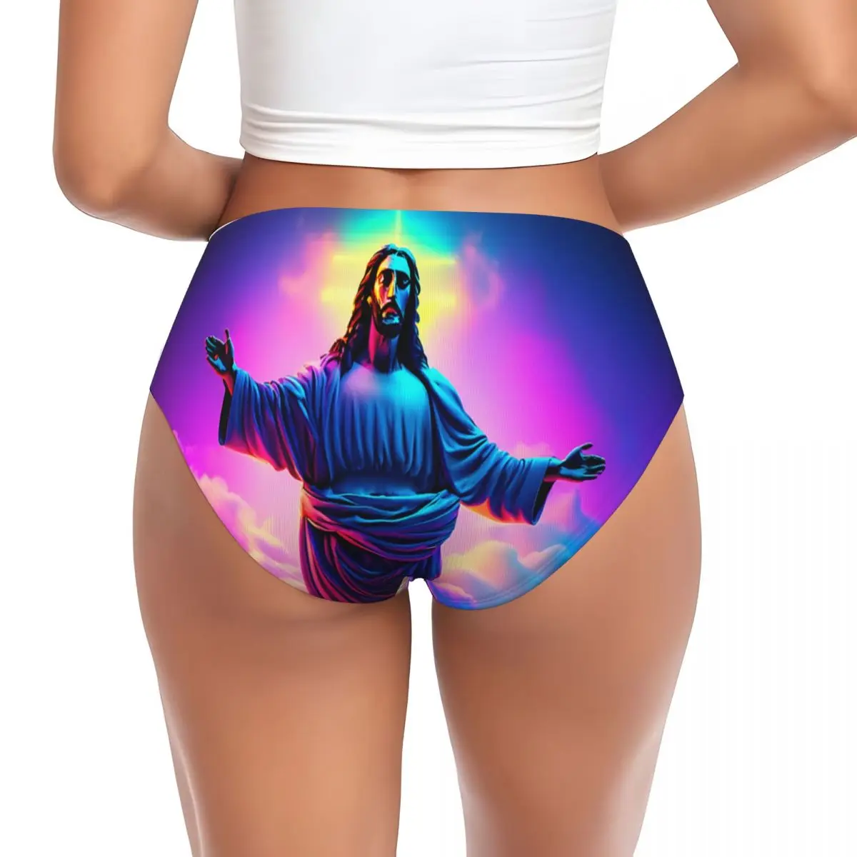 Custom Jesus Chromebook Wallpaper Brief Panties Women\'s Breathable Underwear