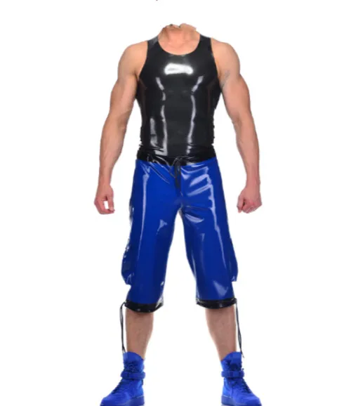 

100% latex Rubber Gummi Sleeveless men’s onesies, shorts, handsome, role playing, party, cozy, hand tailored xs -XXL 0.4 mm