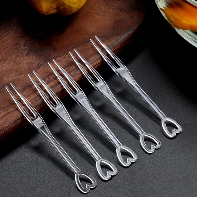 Minitenedor de plástico desechable para fruta, juego de pinchos para fiesta, palitos, palitos, utensilios de cocina para pastel, 150 piezas