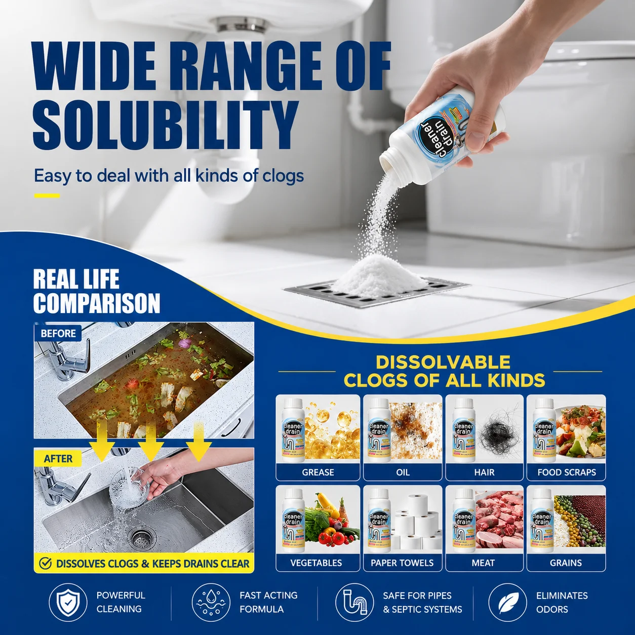 Bubuk Pembersih Saluran Air un - Home Bathroom Break ulasan dan harga