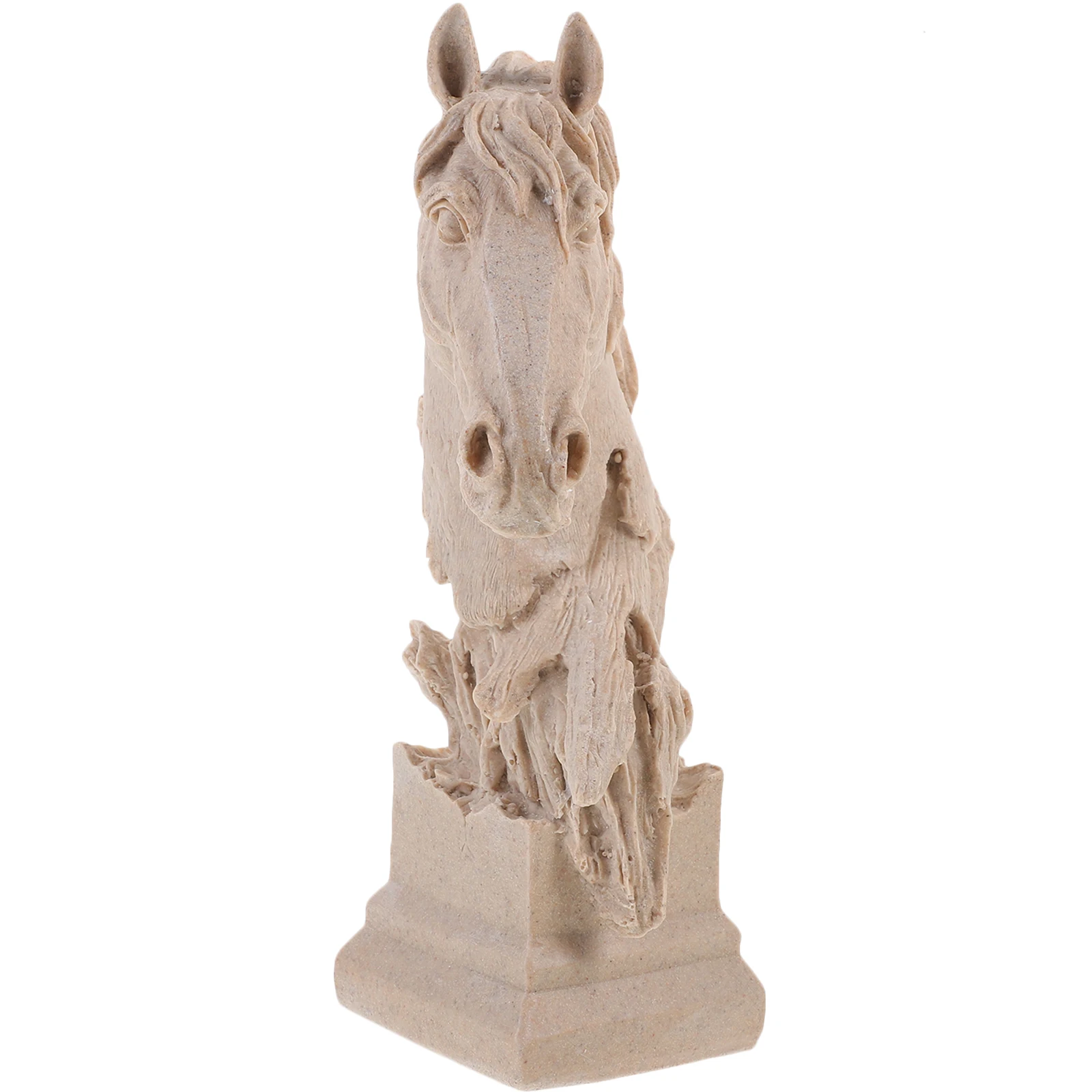 

Lifelike Horse Head Sculpture Resin Material Easy Clean Home Office Gift Retro Horse Head Ornament Desktop Decoration