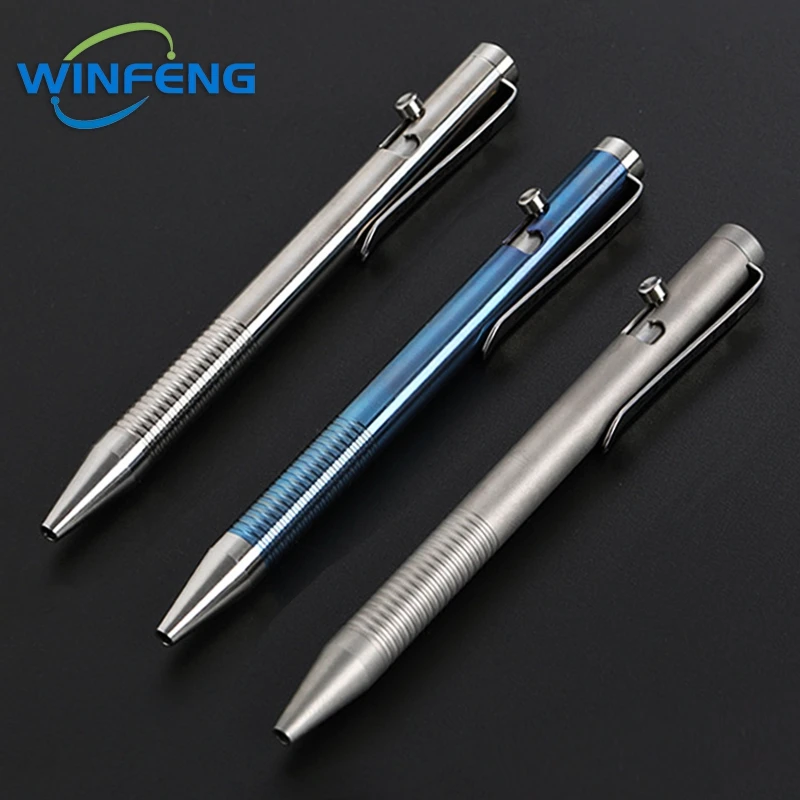 High Quality Titanium Alloy Tactical Pen Bolt Switch Ballpoint Pen School Office Stationery Supplies Self Defense EDC Tools