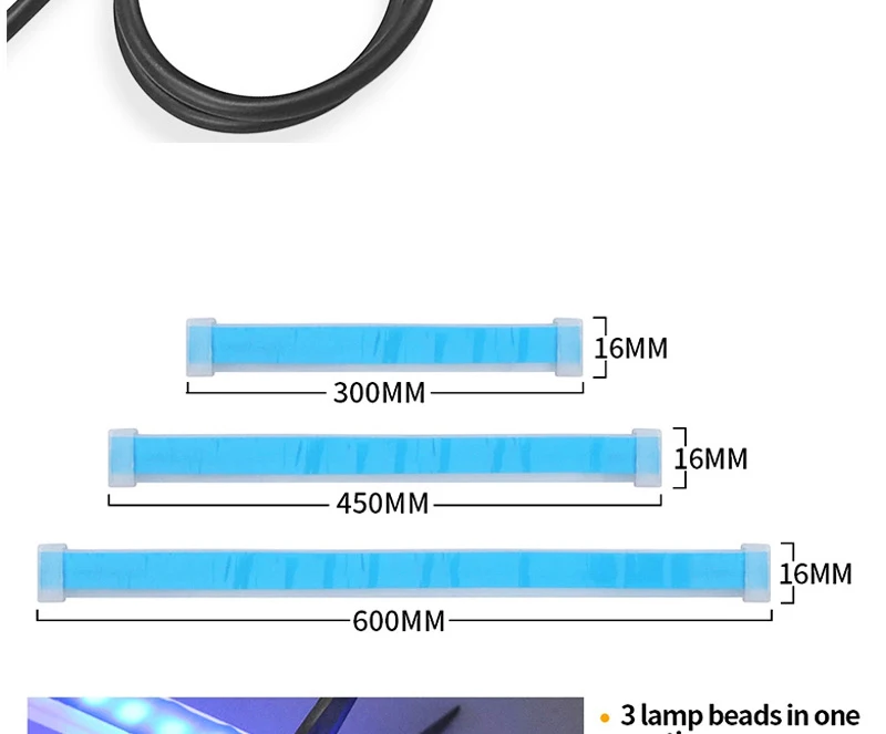 LED-Tagfahrlicht Flexibler Wasserdichter Streifen Auto-Scheinwerfer Weiß Blinker Gelb Bremslicht Fließende Lichter 12V – Detail 4