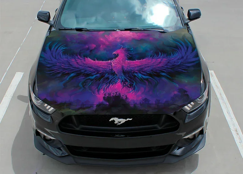 Car hood wrap decal, phoenix, fire bird, vinyl, sticker, graphic, truck sticky paper, truck graphic, bonnet decal, f150, CUSTOM