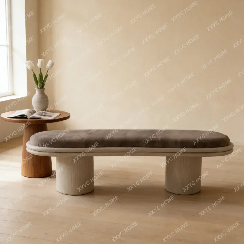 

Curved bedroom end stool designer art bench living room sofa stool
