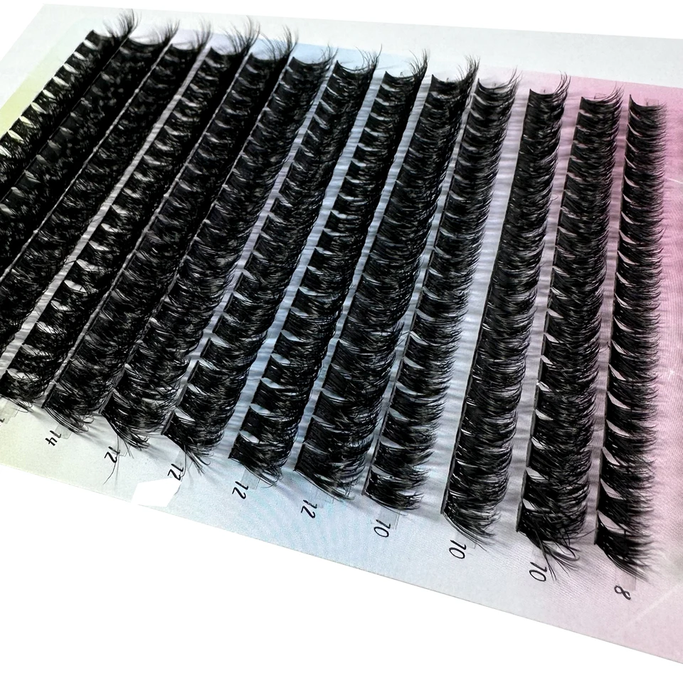 280 piezas DIY 5D racimos esponjosos 80D gruesos curva D individuales 8-18mm extensión por racimos 2