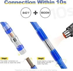100/120 szt. Złącza termokurczliwe doczołowe z drutu uszczelka lutownicza, wodoodporne i izolowane przewody elektryczne zaciski, splot doczołowy