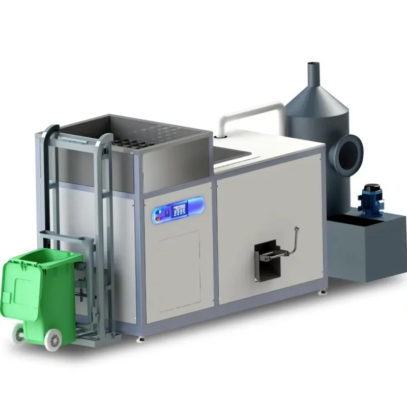 Commercial Kitchen Food Waste Composting Machine with Lifting Trolley, 24h Fermentation Composter for Hotel Canteen Restaurant