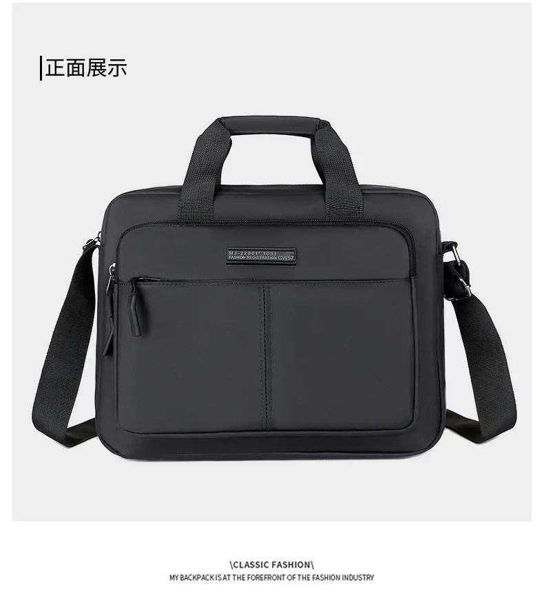 New Men's Large-capacity Horizontal Shoulder Bag Messenger Bag Briefcase Multifunctional Simple A4 Book Handbag Business Bag 가방