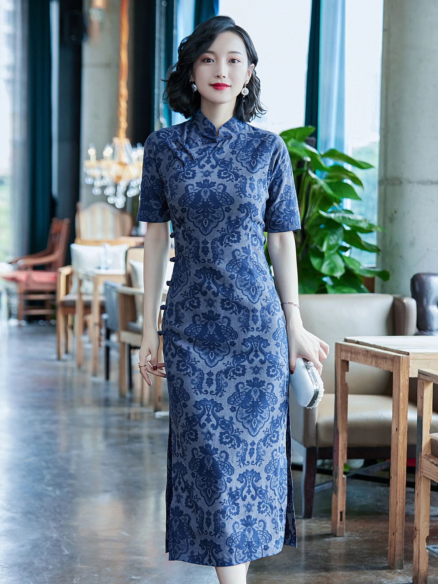 

Dorabana Classic Buttoned Long Cotton Linen Women's Retro Sle Ele Daily Wear Suitable for Older Women