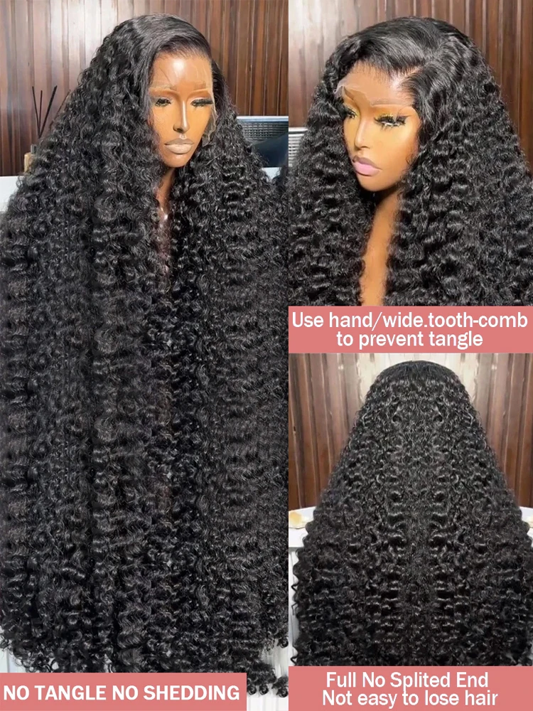 40 Inch 13x6 Deep Wave Wig 100% Human Hair Wig Brazilian 13x4 Transparent Lace Frontal Wig For Women curly water Wigs Human Hair