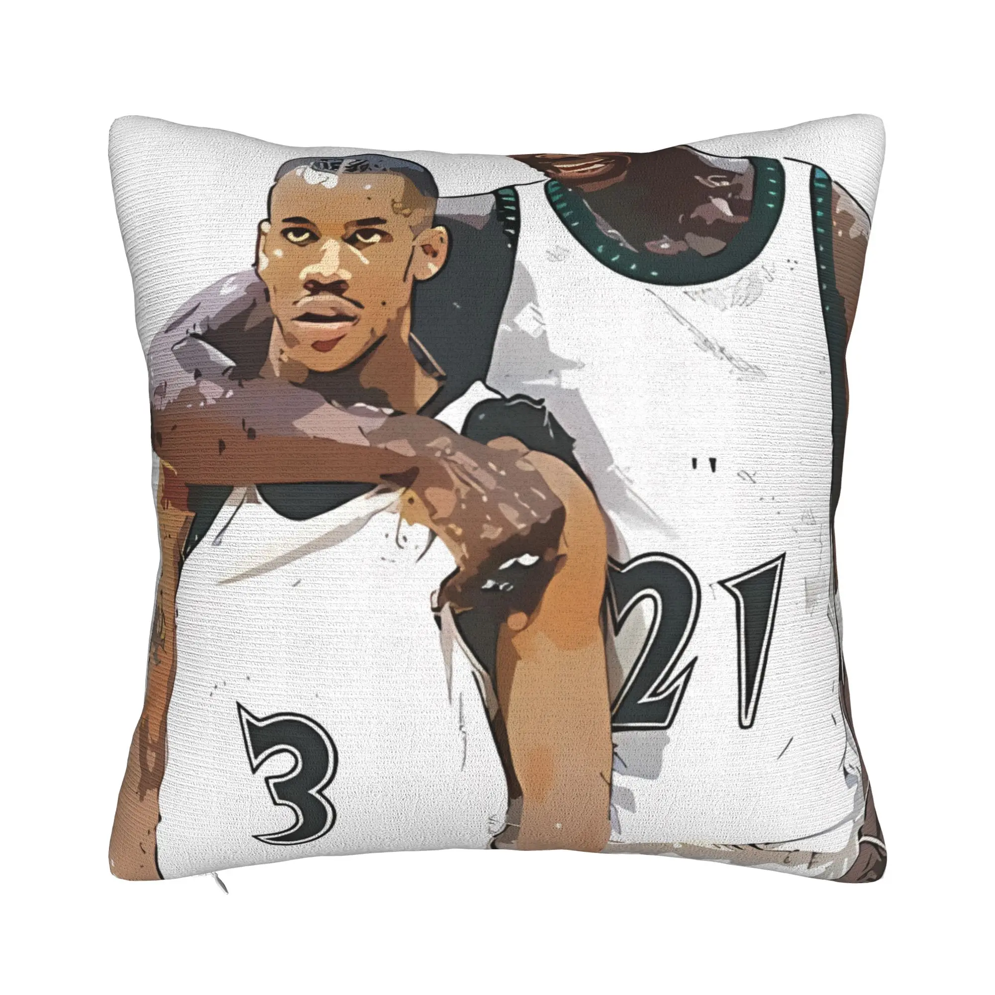 Stephon Marbury Kevin Garnett Winter Holiday Farmhouse Home Deco Funda de almohada Kevin Garnett, suave y duradera