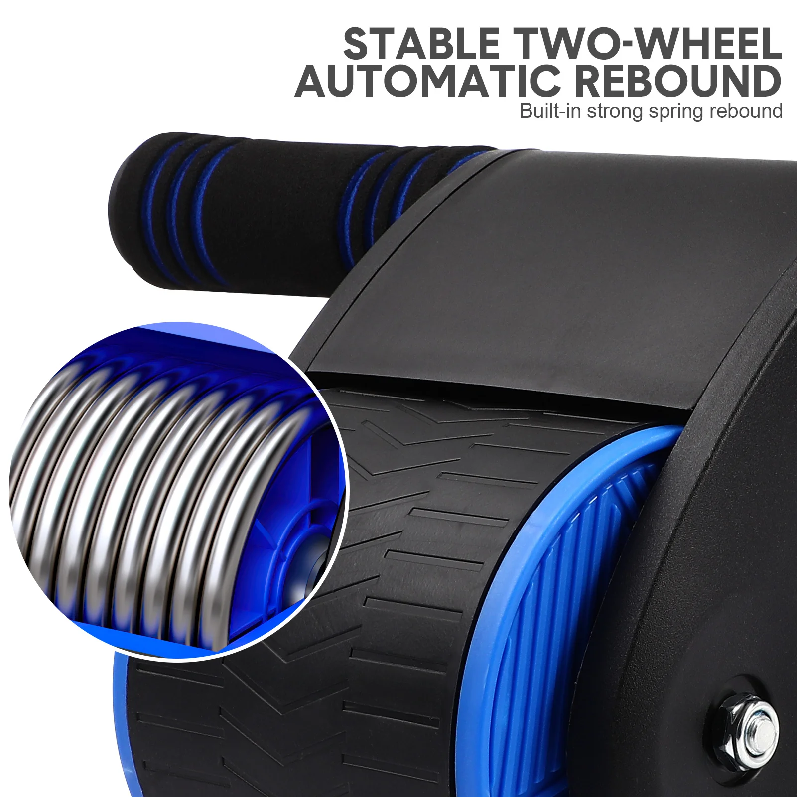 

Ab Roller Wheel Enlarged Double Wheels Automatic Rebound Anti-Skid Abdominal Fitness Roller for Training Knee Mat