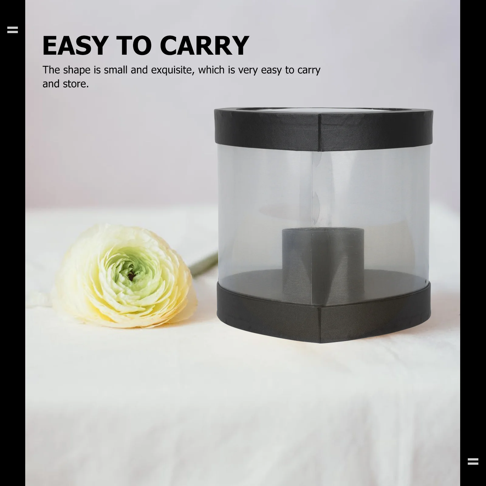 

1pc Valentine Gift Heart Shaped Flower Box Transparent Design Easy Carry Store Exquisite Flower Arrangement Container