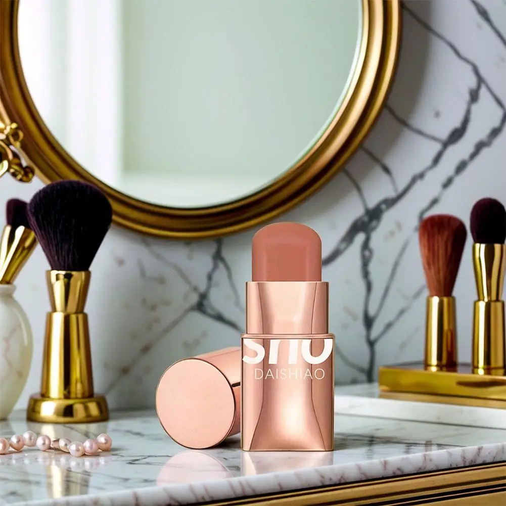 3in1 Lipstick Rouge Blusher Shadow Portable Waterproof Multi-Functional Makeup Lightweight Smooth Longwear Cheeks Lips Gift