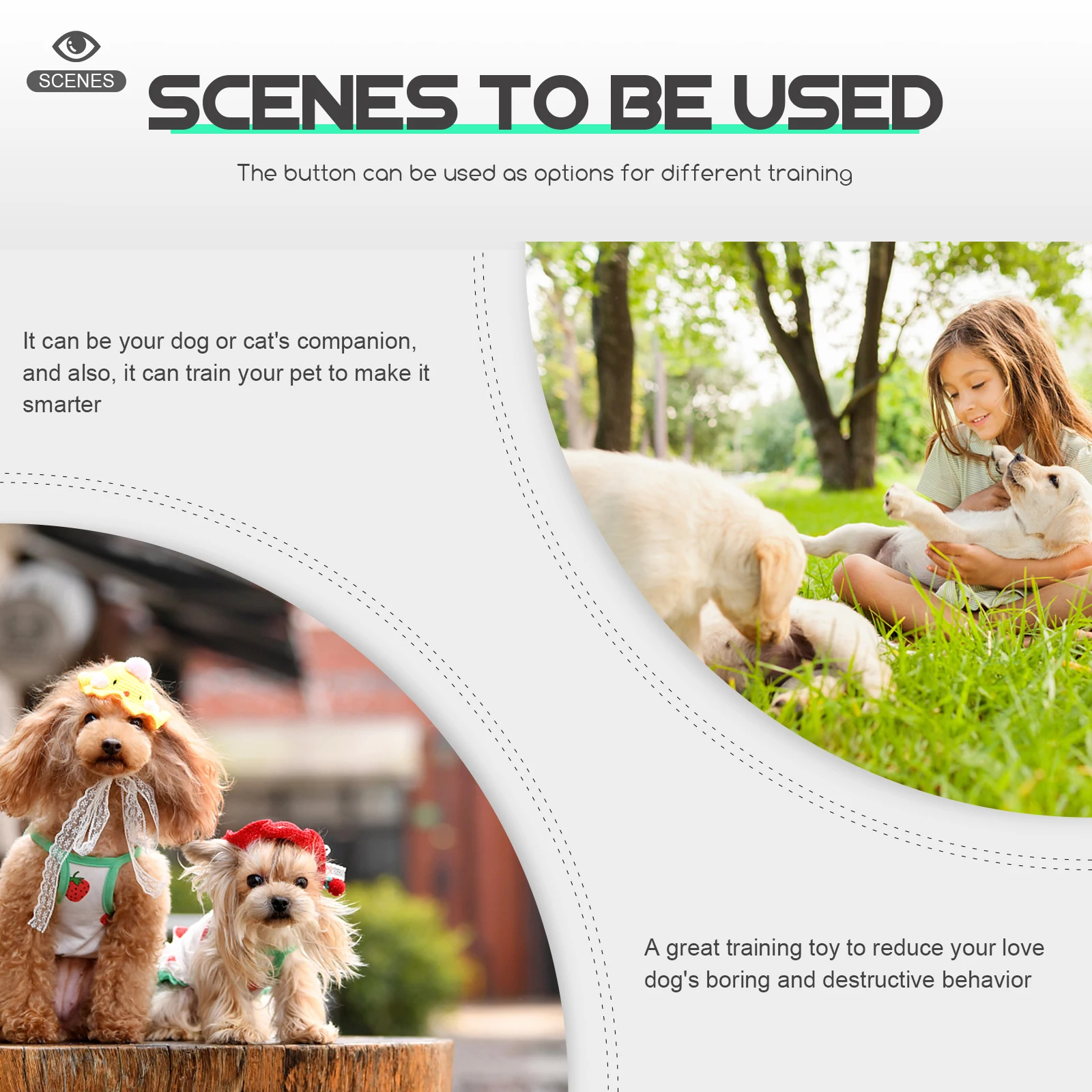 

Household Recording Button Realistic Interactive Dog Buzzer for Training Smart Puppy Supply Talking Button Dog Supply