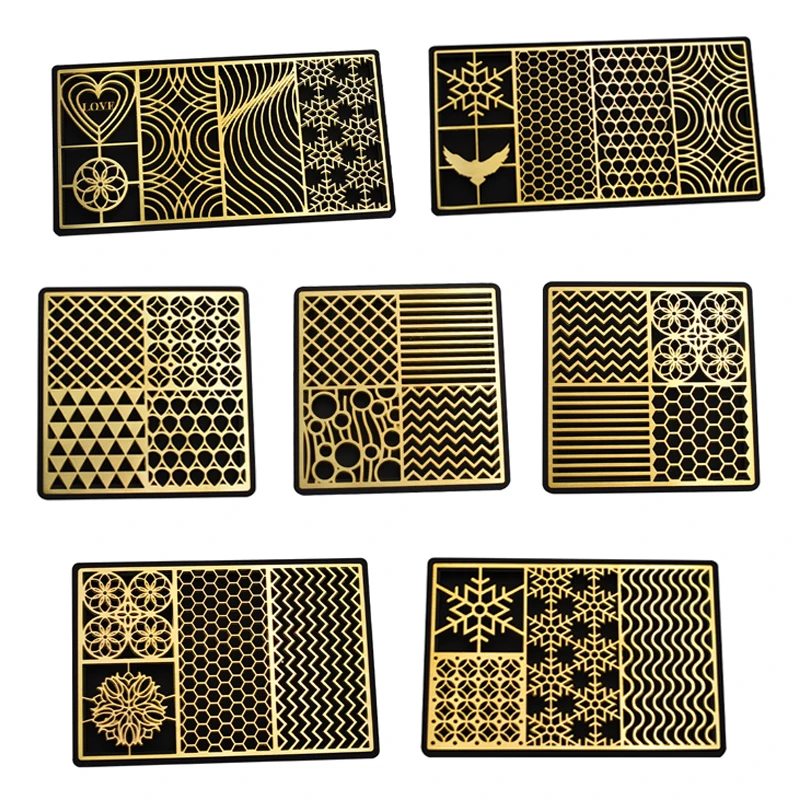 1PC Ice Cube Design Plate Food Grade Brass Ice Stamp Mold Ice Printing Bar Bartender Whiskey Pressing Stamping Square Tray