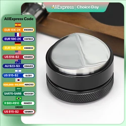 Adjustable Coffee Distributor Leveler, Stainless Steel Espresso Distributor, Convex Base, Espresso Tamper, 51mm, 53mm, 58.35mm