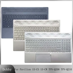 NEW US Keyboard For Pavilion 15-CS 15-CW TPN-Q208 TPN-Q210 Laptop Palmrest Upper Case Cover with Backlit Keyboard Replacement