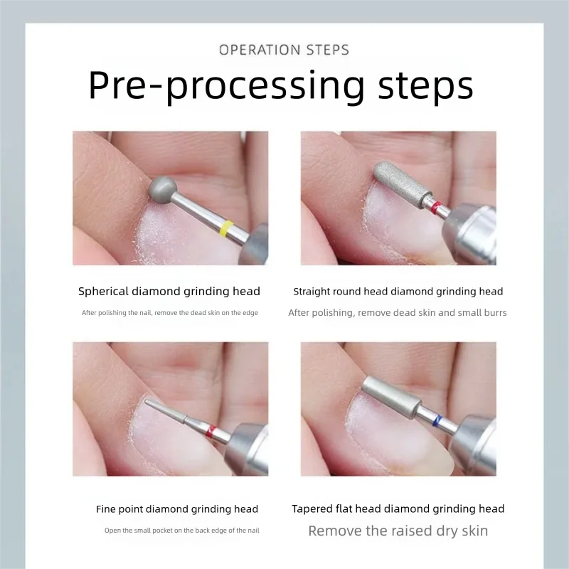 5 قطعة/المجموعة/مجموعة أدوات مانيكير برأس مبرد معالجة مسبقًا على الطراز الروسي مع حقيبة مفتوحة لإزالة الجلد الماسي ورؤوس ملف الماس #4