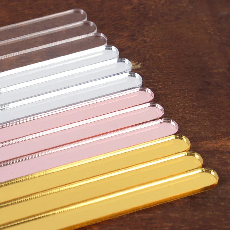 10pcs Acrylic Ice Cream Sticks Sequin Candy Lollipop Rod Popsicle Sticks Hawaii Wedding Birthday Supply Kitchen Model Stick