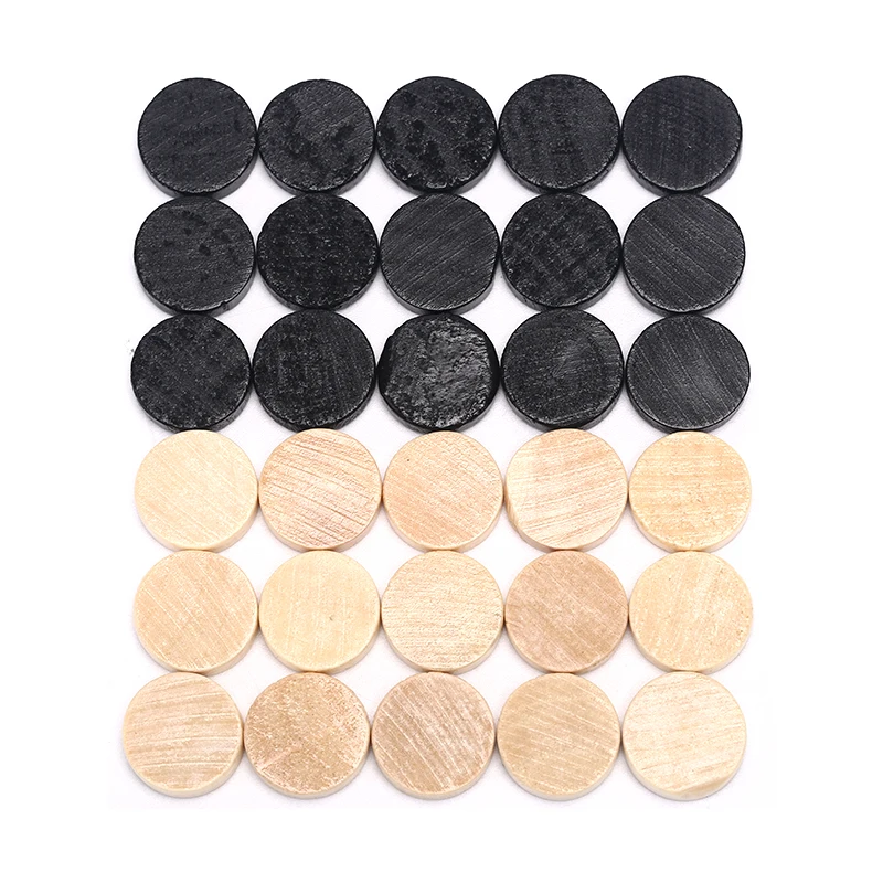 

30Pcs Checkers Chess Pieces With 2 Dice Kids Board Game Camping Toy.