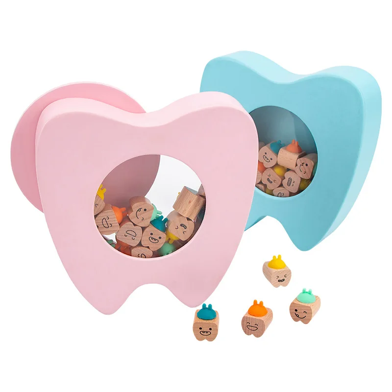 Baby Teeth Replacement Wooden Tooth Storage Box Collection Box Boys Girls Baby Keepsakes Fetal Hair Collection Commemorative Box