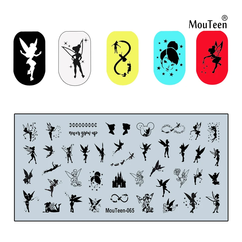ختم أظافر ديزني-تينكر ، لوحة ختم فتاة مجنحة لفن الأظافر ، * 2.36 في ، #065