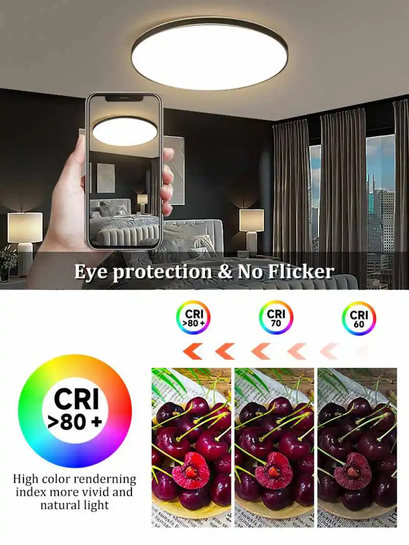 Goldene LED-Deckenleuchte, 220 V, staubdicht, für den Innenbereich, Badezimmer-Lampe für Wohnzimmer, Kronleuchter, Panel, Küche, Deckenleuchte – Detail 10