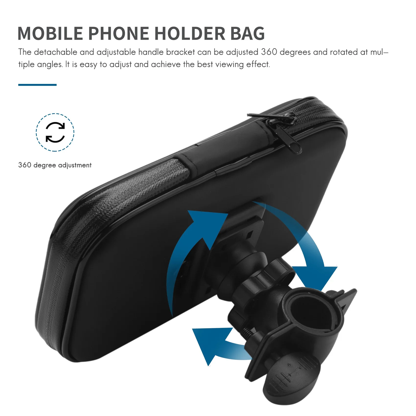 A56P-Motorcycle Bike Handlebar 5.5 Inch Waterproof Bag Case Cell Phone Gps Mount Holder